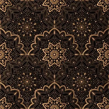 Art Deco pattern seamless vector. Vintage lace pattern Stock Illustration