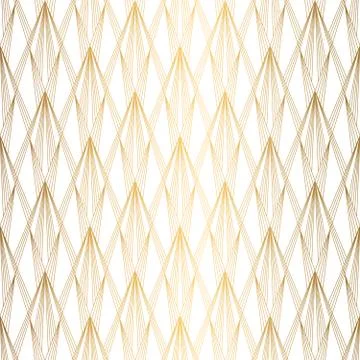 Art Deco Pattern. Seamless white and gold background Illustrazione stock