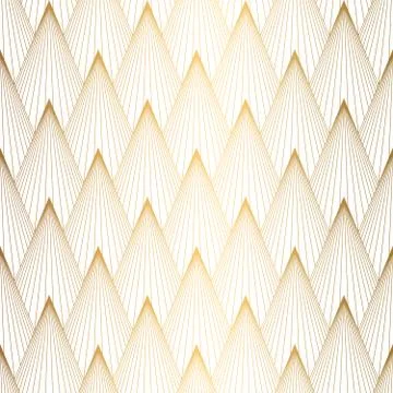 Art Deco Pattern. Seamless white and gold background Stock Illustration