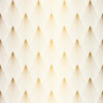 Art Deco Pattern. Seamless white and gold background Illustrazione stock