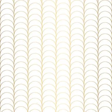 Art Deco Pattern. Seamless white and gold background Stock Illustration