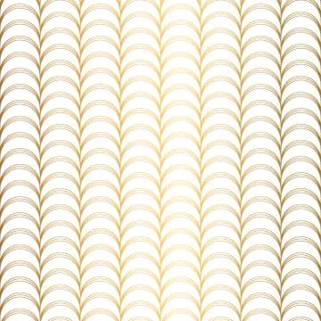 Art Deco Pattern. Seamless white and gold background Stock Illustration