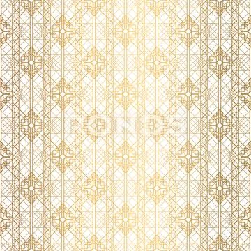 Art Deco Pattern Seamless White And Gold Background Graphic