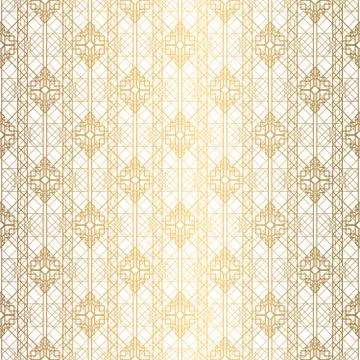 Art Deco Pattern. Seamless white and gold background Stock Illustration