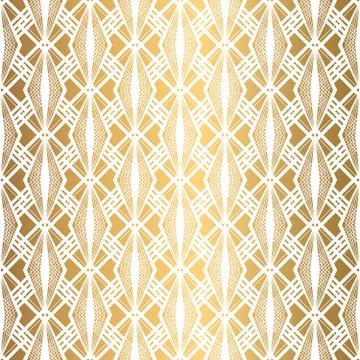 Art Deco Pattern. Seamless white and gold background Stock Illustration