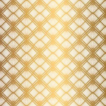 Art Deco Pattern. Seamless white and gold background Stock Illustration