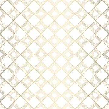 Art Deco Pattern. Seamless white and gold background Stock Illustration