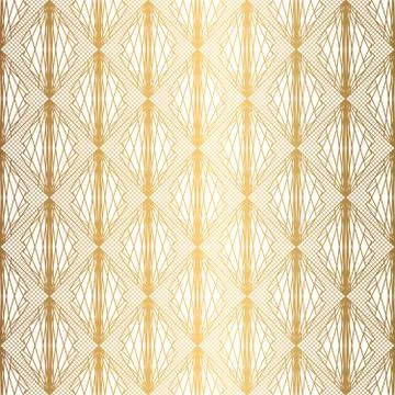 Art Deco Pattern. Seamless white and gold background Illustrazione stock
