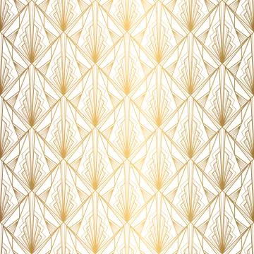Art Deco Pattern. Seamless white and gold background Stock Illustration