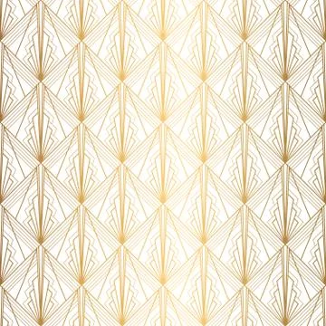 Art Deco Pattern. Seamless white and gold background Stock Illustration