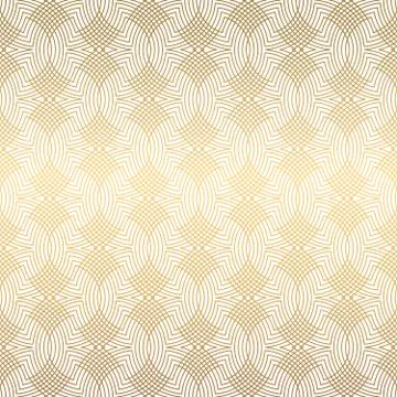 Art Deco Pattern. Seamless white and gold background Illustrazione stock