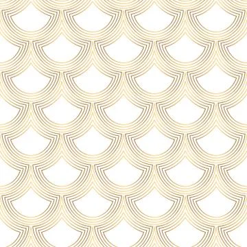 Art Deco Pattern. Seamless white and gold background Stock Illustration