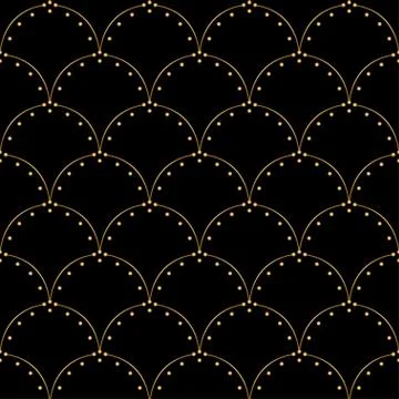 Art Deco Pattern. Seamless white and gold background Stock Illustration