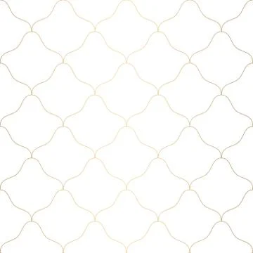 Art Deco pattern. Seamless white and gold background. Wedding decoration Stock Illustration