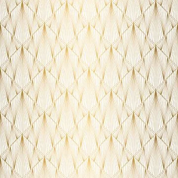 Art Deco pattern. Seamless white and gold background. Wedding decoration Illustrazione stock
