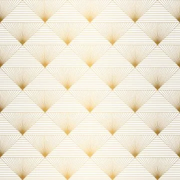 Art Deco pattern. Seamless white and gold background. Wedding decoration Stock Illustration