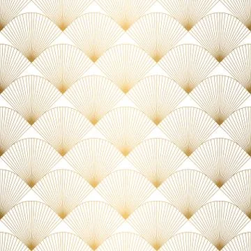 Art Deco pattern. Seamless white and gold background. Wedding decoration Stock Illustration