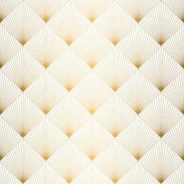 Art Deco pattern. Seamless white and gold background. Wedding decoration Stock Illustration