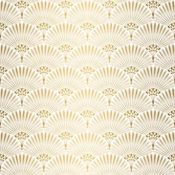 Art Deco pattern. Seamless white and gold background. Wedding decoration Stock Illustration