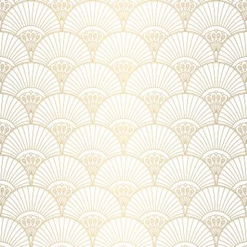 Art Deco pattern. Seamless white and gold background. Wedding decoration Stock Illustration