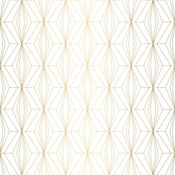 Art Deco pattern. Seamless white and gold background. Wedding decoration Stock Illustration