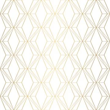 Art Deco pattern. Seamless white and gold background. Wedding decoration Stock Illustration