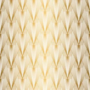 Art Deco pattern. Seamless white and gold background. Wedding decoration Stock Illustration