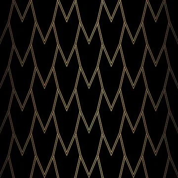 Art Deco Pattern. Vector background in 1920s style. Gold black texture Stock Illustration