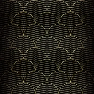 Art Deco Pattern. Vector background in 1920s style. Gold black texture 스톡 일러스트