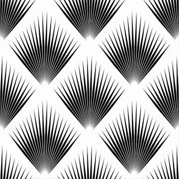 Art Deco pattern. Vector black white background. Luxury seamless ornament Stock Illustration