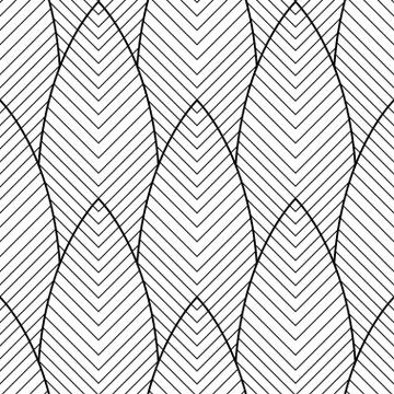 Art Deco pattern. Vector black white background. Luxury seamless ornament Stock Illustration