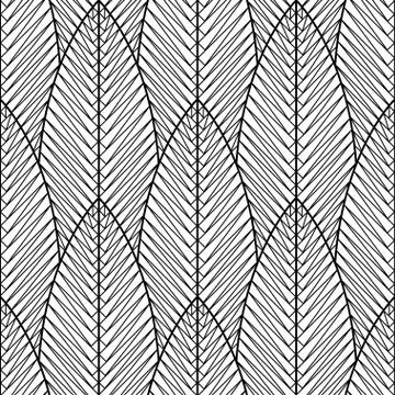 Art Deco pattern. Vector black white background. Luxury seamless ornament Stock Illustration