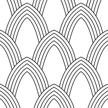 Art Deco pattern. Vector black white background. Luxury seamless ornament Stock Illustration
