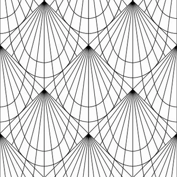 Art Deco pattern. Vector black white background. Luxury seamless ornament Stock Illustration
