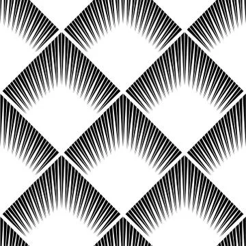 Art Deco Pattern. Vector black white background Stock Illustration