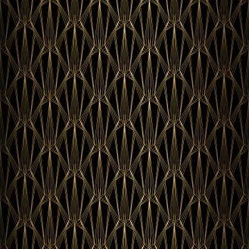 Art Deco Pattern. Vector gold black background Stock Illustration