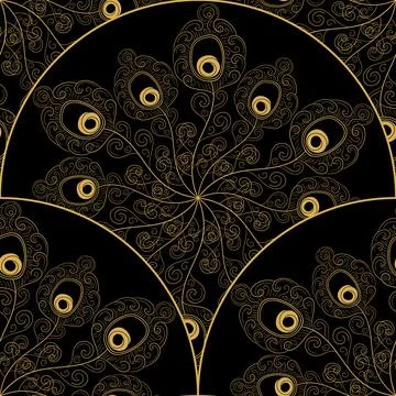 Art deco pattern vector seamless Stock Illustration