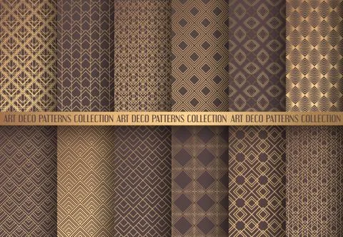 Art Deco Patterns Set Stock Illustration