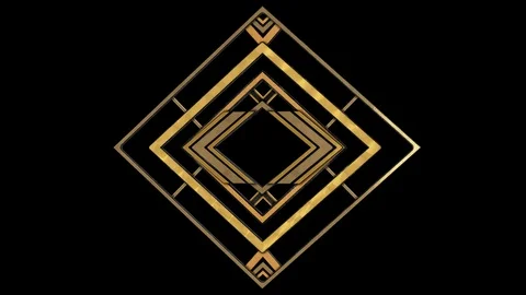 Art Deco Pendant element animation. ALPHA MATTE. Video stock 126899513