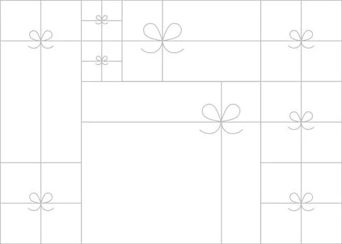 Art deco present box linear composition Stock Illustration