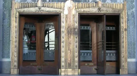 Art Deco Revolving Doors Stock Footage 21237008