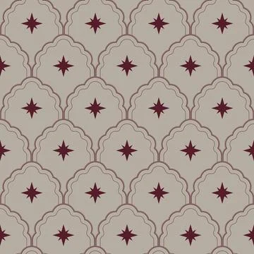 Art deco scallop Vector Seamless Pattern Stock Illustration