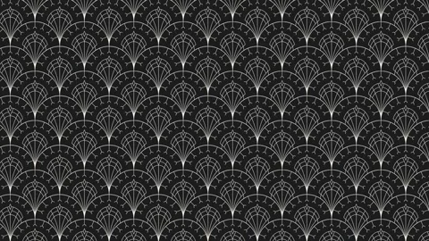 Art Deco Seamless Loop Video, Elegant Geometric Line Pattern Animation on Black Stock Footage 337292312