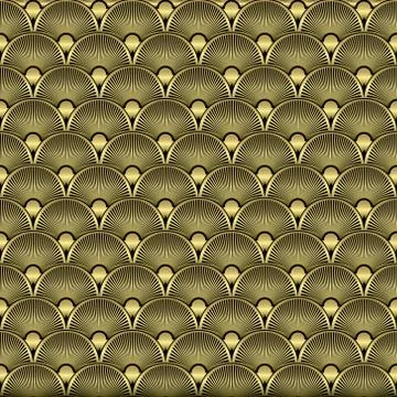 Art Deco Seamless Pattern Background. Vector Illustrazione stock