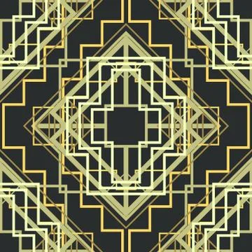 Art Deco Seamless Pattern Background. Vector 스톡 일러스트