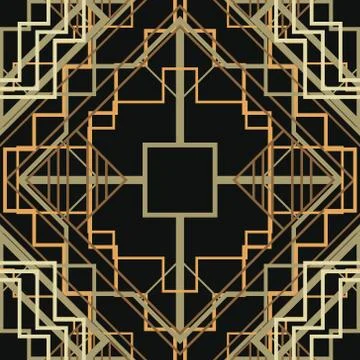 Art Deco Seamless Pattern Background. Vector 스톡 일러스트
