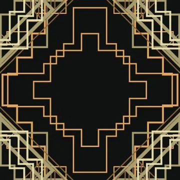 Art Deco Seamless Pattern Background. Vector Illustrazione stock