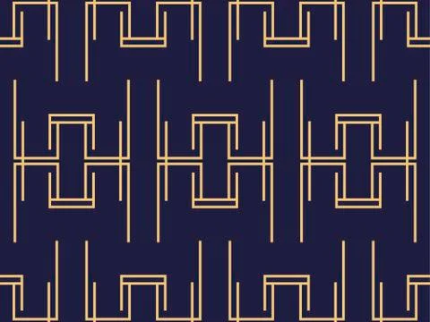 Art deco seamless pattern. Background with a pattern of lines, style 1920s, 1 Illustrazione stock