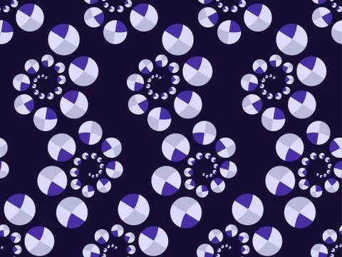 Art Deco seamless pattern with circles in violet tones. Vector illustration. Stock Illustration