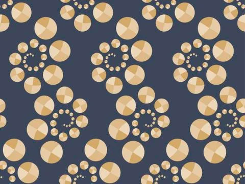 Art Deco seamless pattern with circles in gold tones. Vector illustration. Stock-Illustration